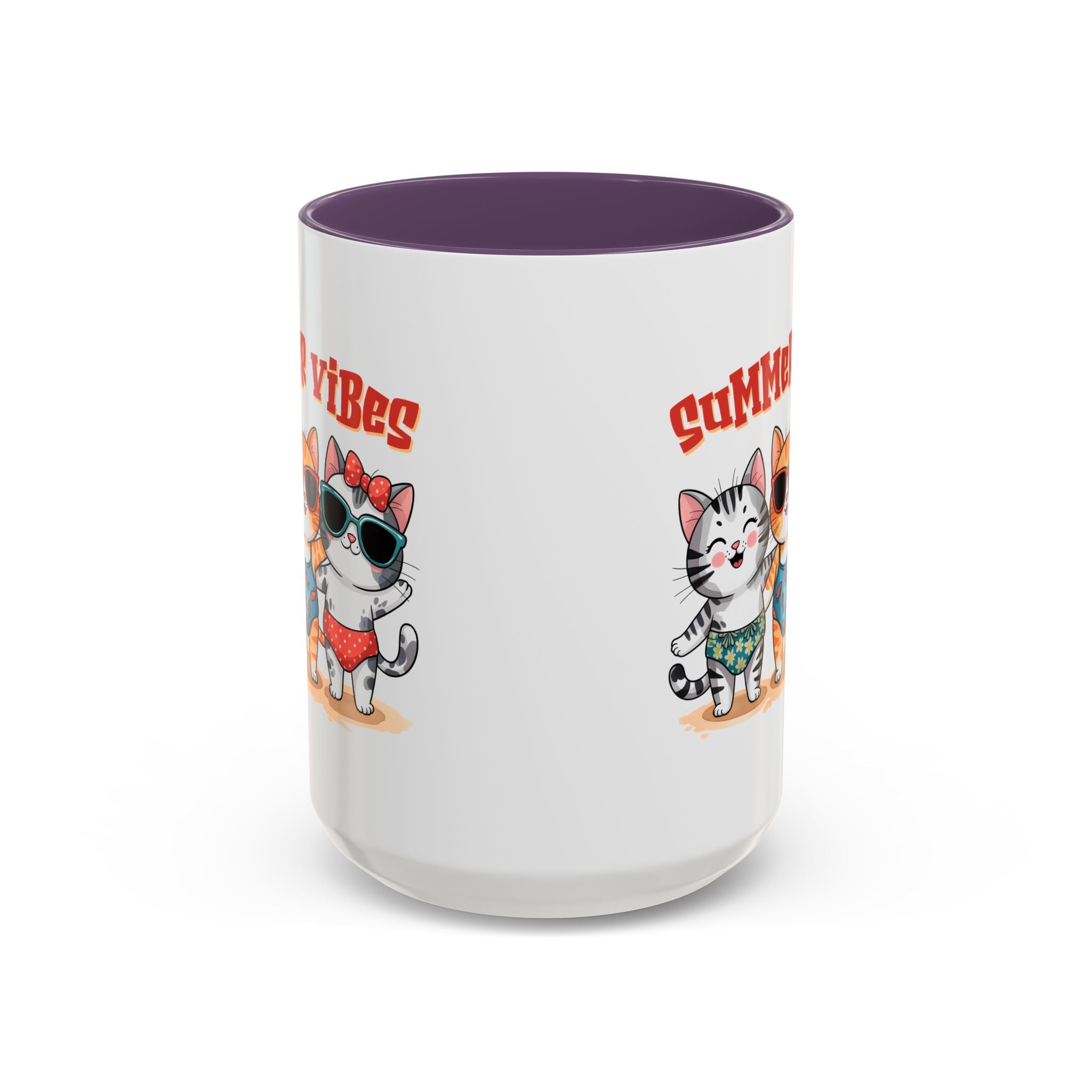 Summer Vibes Cat Coffee Mug - Fun Accent Mug for Cat Lovers