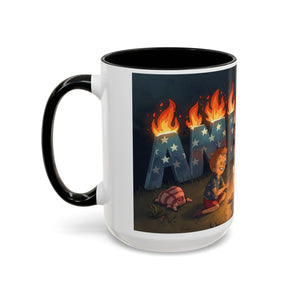 Patriotic Camping Coffee Mug - Fun America Design, Perfect for , Campfire Gatherings, Super for Gifts