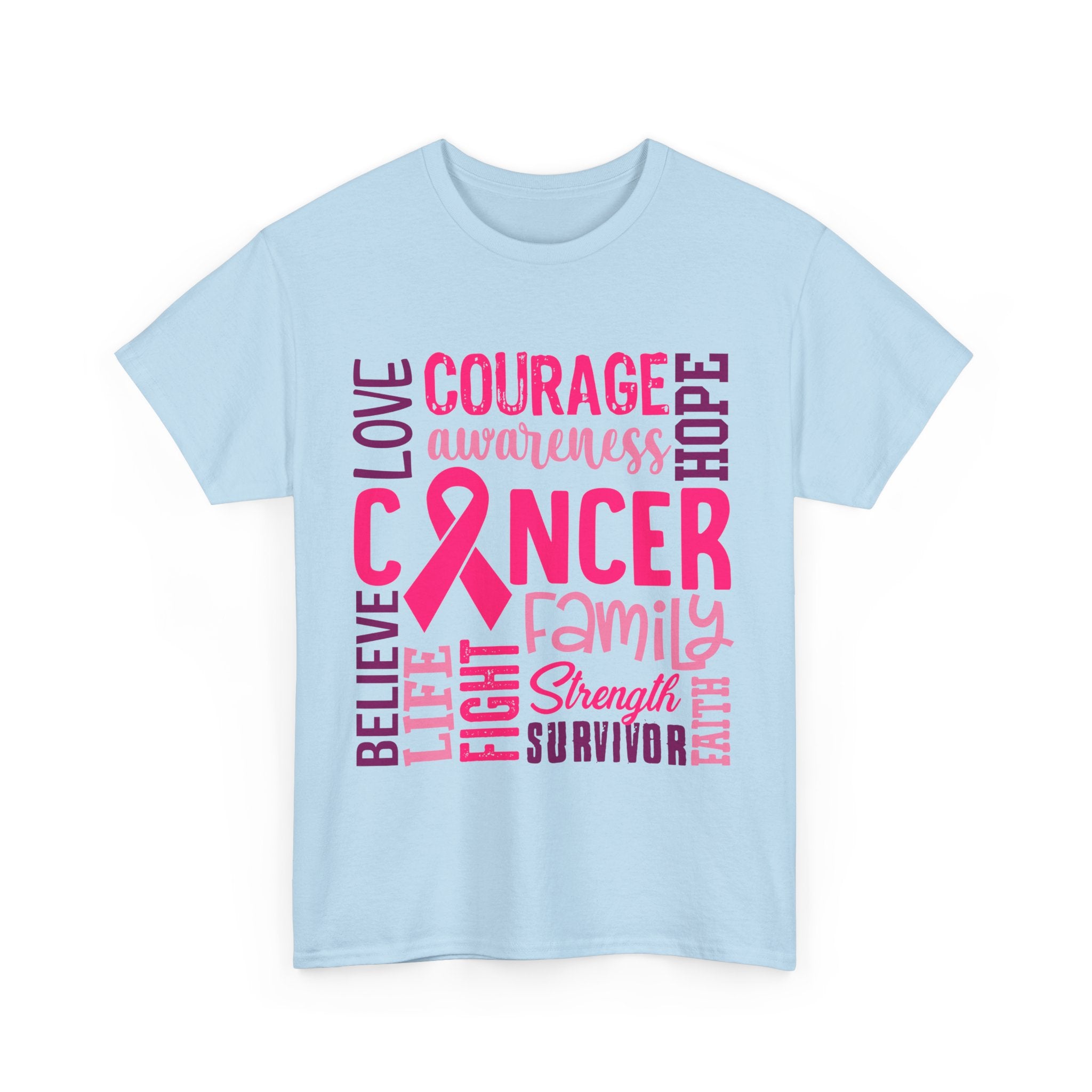 Cancer Awareness Unisex Tee, Support Cancer Fighters, Fight Against Cancer, Gift for Survivors, Hope & Love T-Shirt