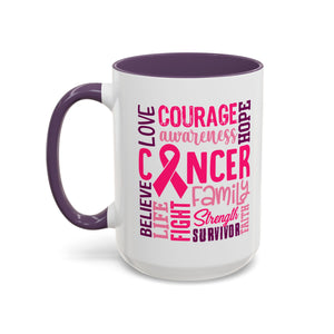 Inspirational Cancer Awareness Coffee Mug, Support Gift, Hope for Survivors, Breast Cancer Month, Motivational Mug, Encouragement Mug