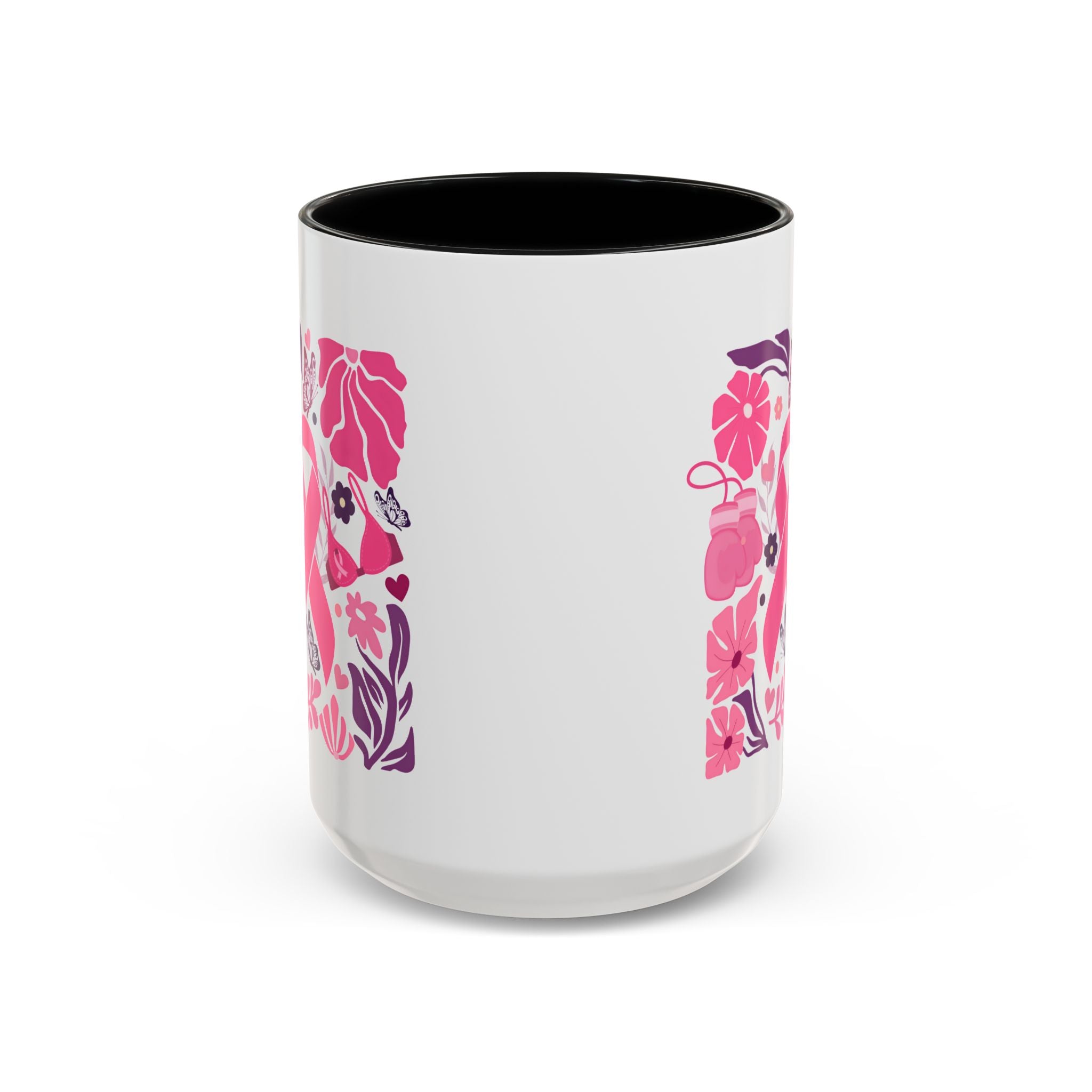 Pink Floral Awareness Coffee Mug, Breast Cancer Awareness Mug, Gift for Her, Supportive Drinkware, Motivational Mug