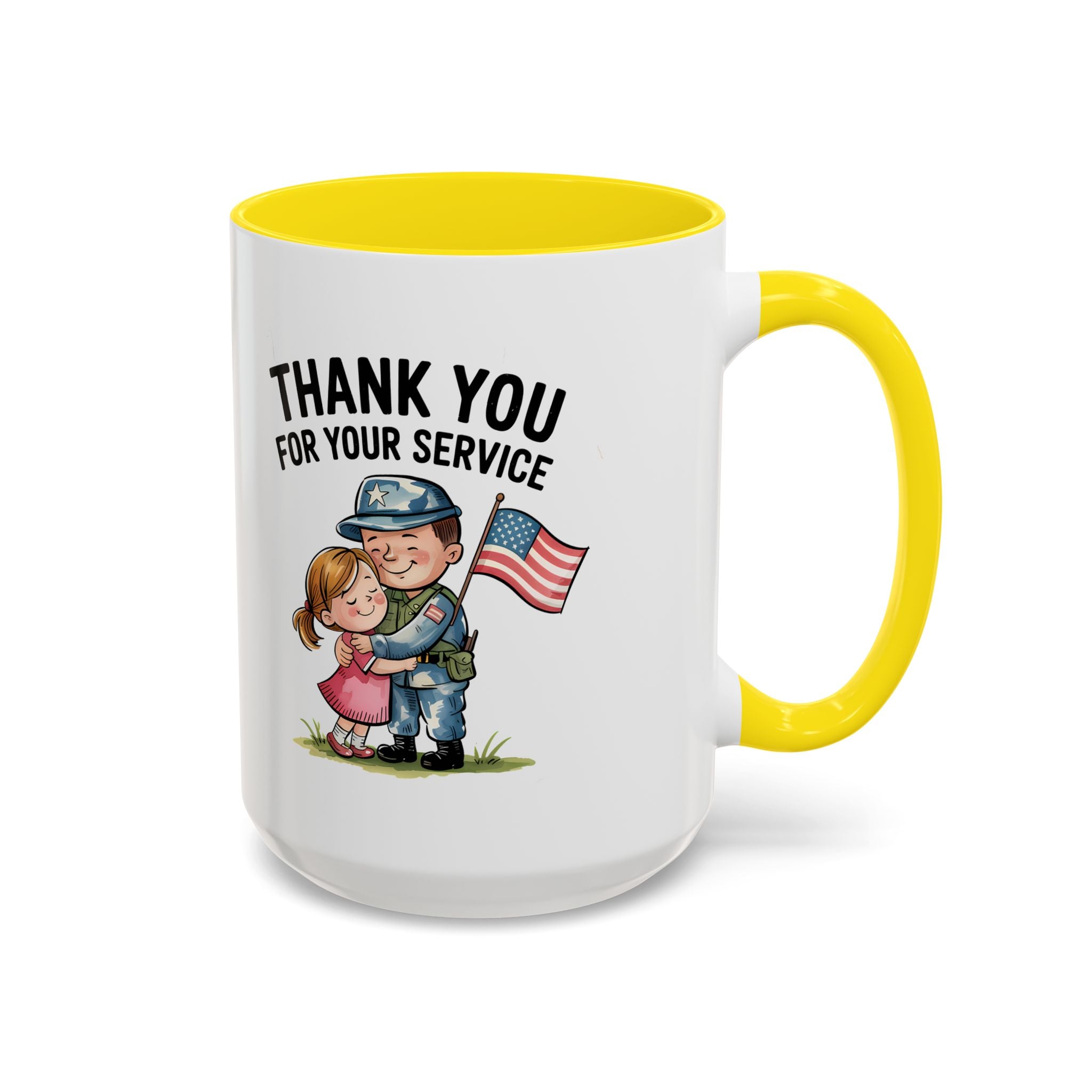 Thank You for Your Service Coffee Mug - 11oz & 15oz Accent Mugs for Veterans Appreciation