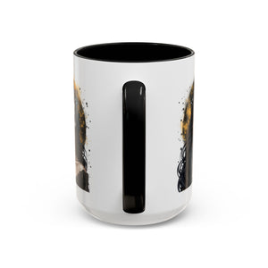 Gothic Art Accent Mug - Artistic Skull & Lady Design, Unique Coffee Cup for Halloween, Gift for Her, Decorative Kitchenware, Dark Aesthetic