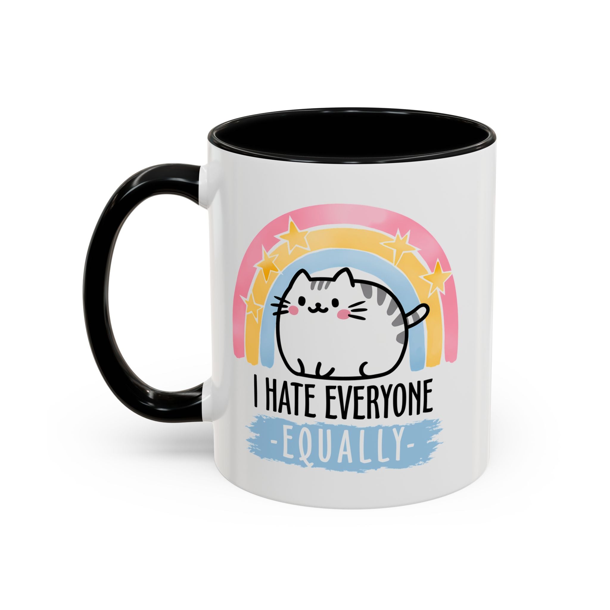 Funny Cat Coffee Mug – I Hate Everyone Equally