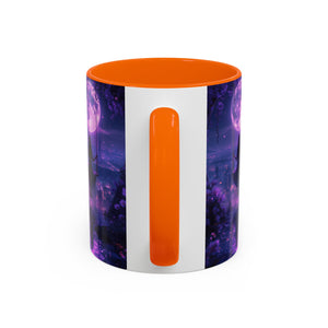 anime Dreamy Moonlit Swing Accent Coffee Mug, Artistic Mug, Celestial Coffee Cup, Fantasy Beverage Holder, Gift for Dreamers