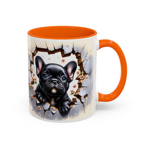 Cute French Bulldog Accent Coffee Mug, Pet Lover Gift, Dog Lover Mug, Home Office Coffee Cup, Unique Animal Print Mug