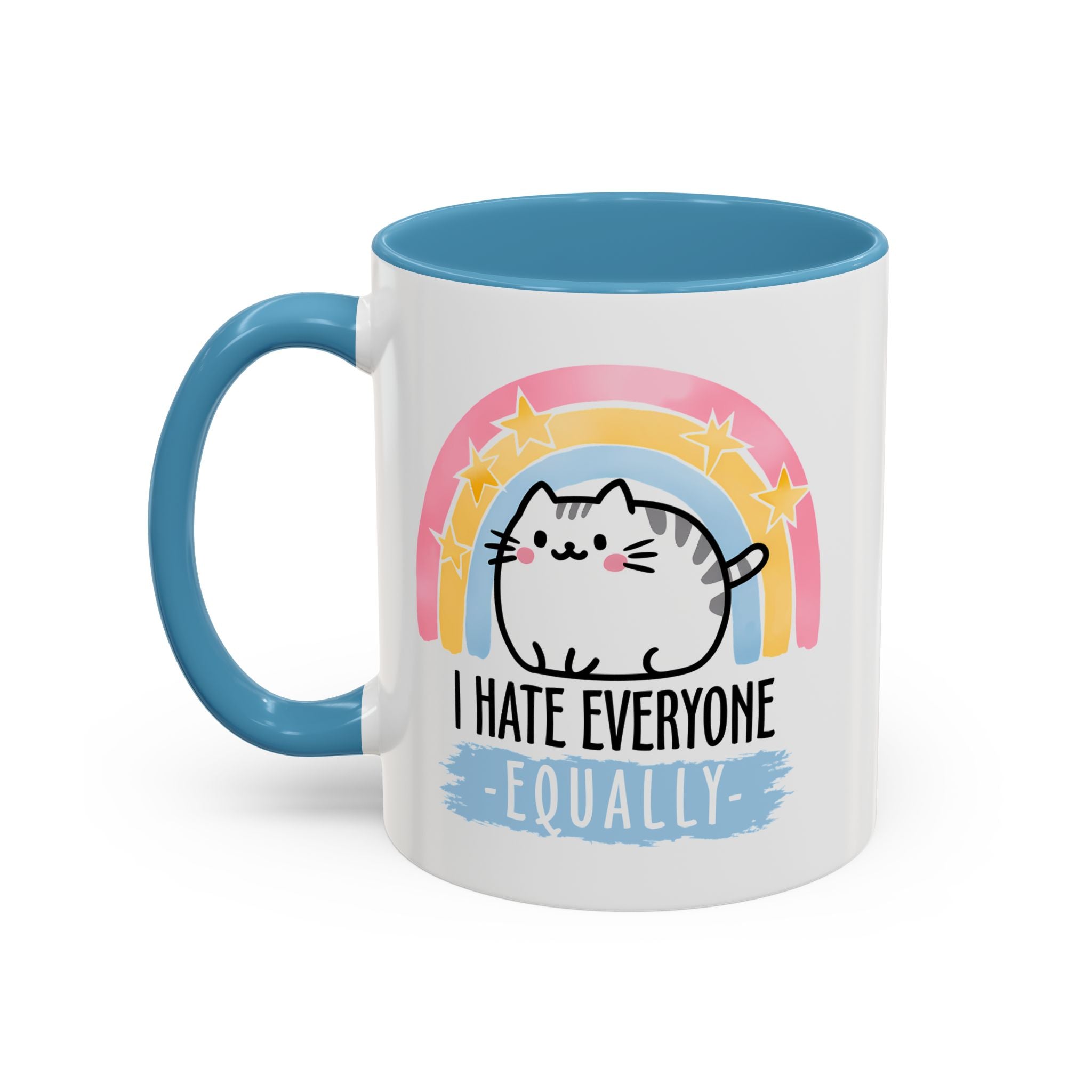 Funny Cat Coffee Mug – I Hate Everyone Equally