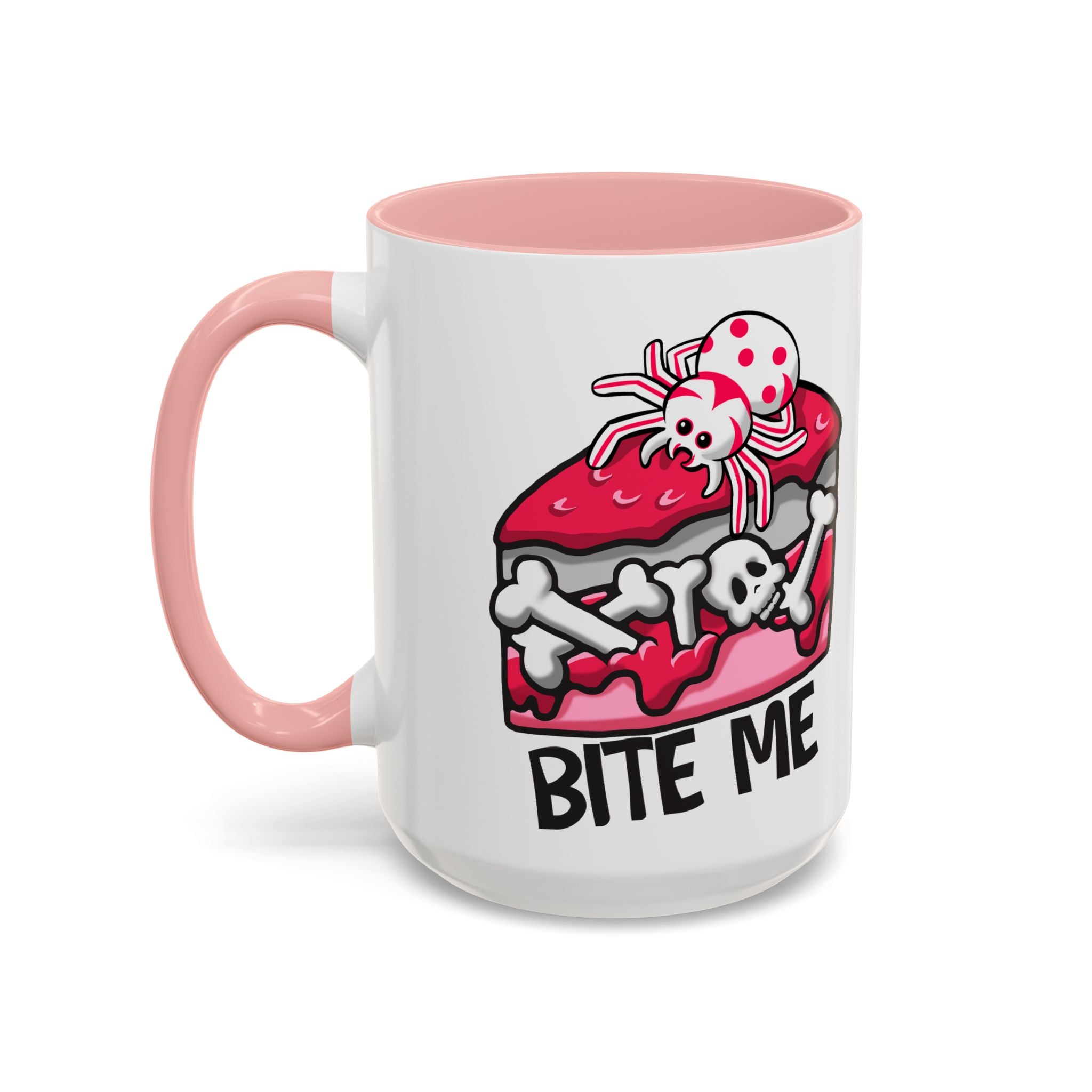 Bite Me Coffee Mug — Cute Creepy Spider Cake Accent Mug anti valentine