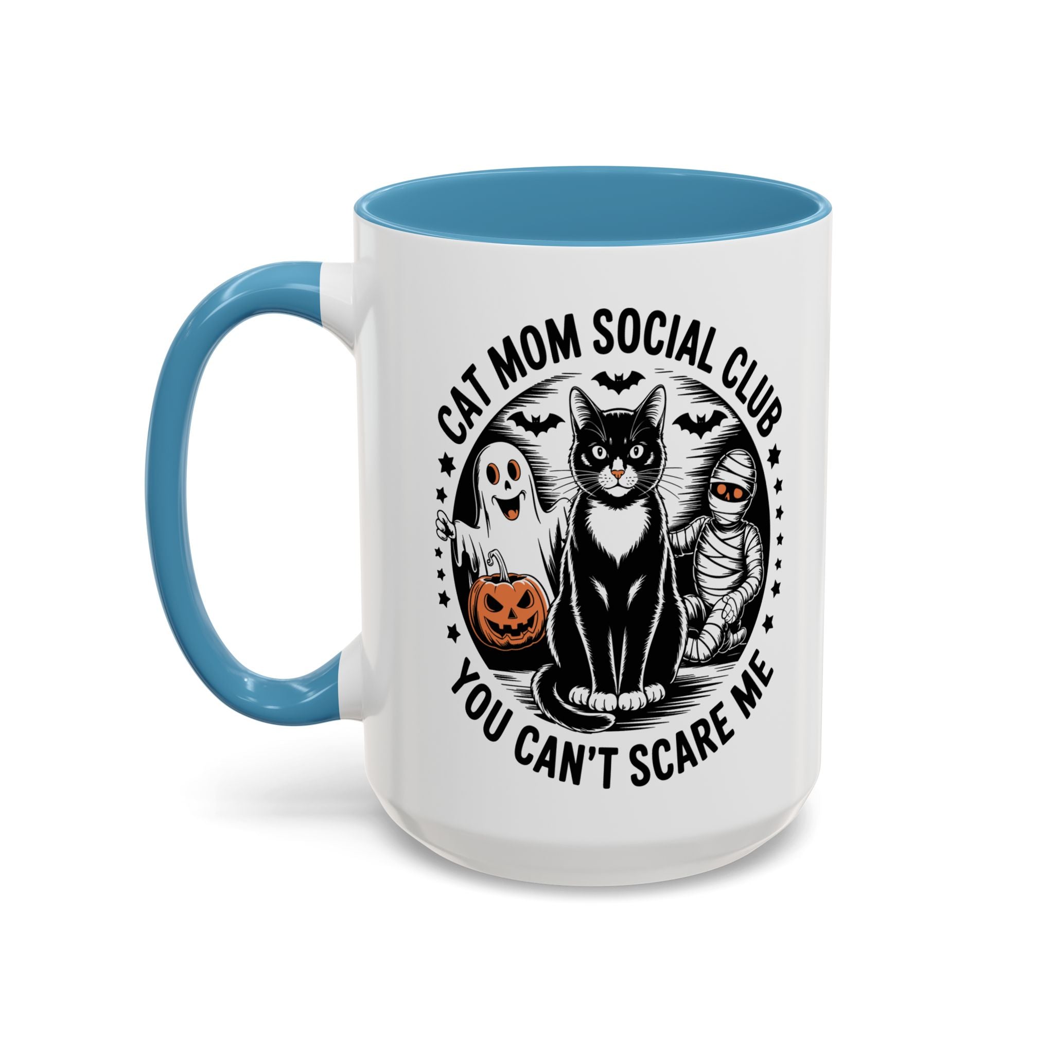 Halloween Cat Mom Coffee Mug - Spooky Social Club Design