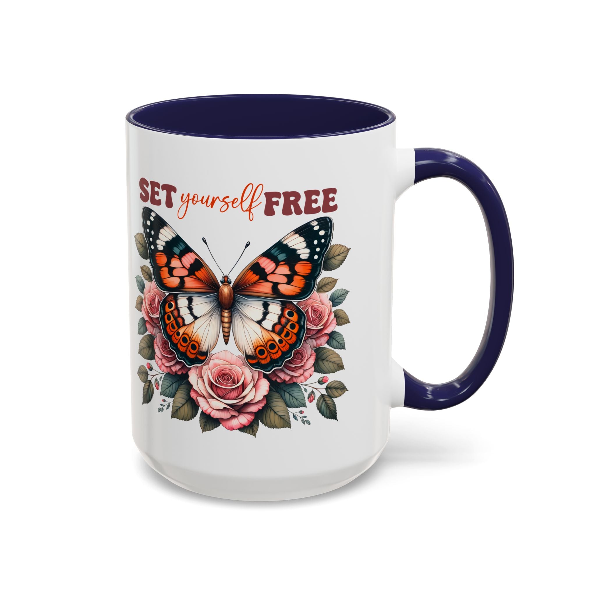 Butterfly Inspiring Coffee Mug - Set Yourself Free positive vibe mental health freedom