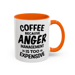 Funny Anger Management Coffee Mug, Gift for Coffee Lovers, Stress Relief, Black Accent, Humorous Cup for Friends, Office Humor, Funny Gifts