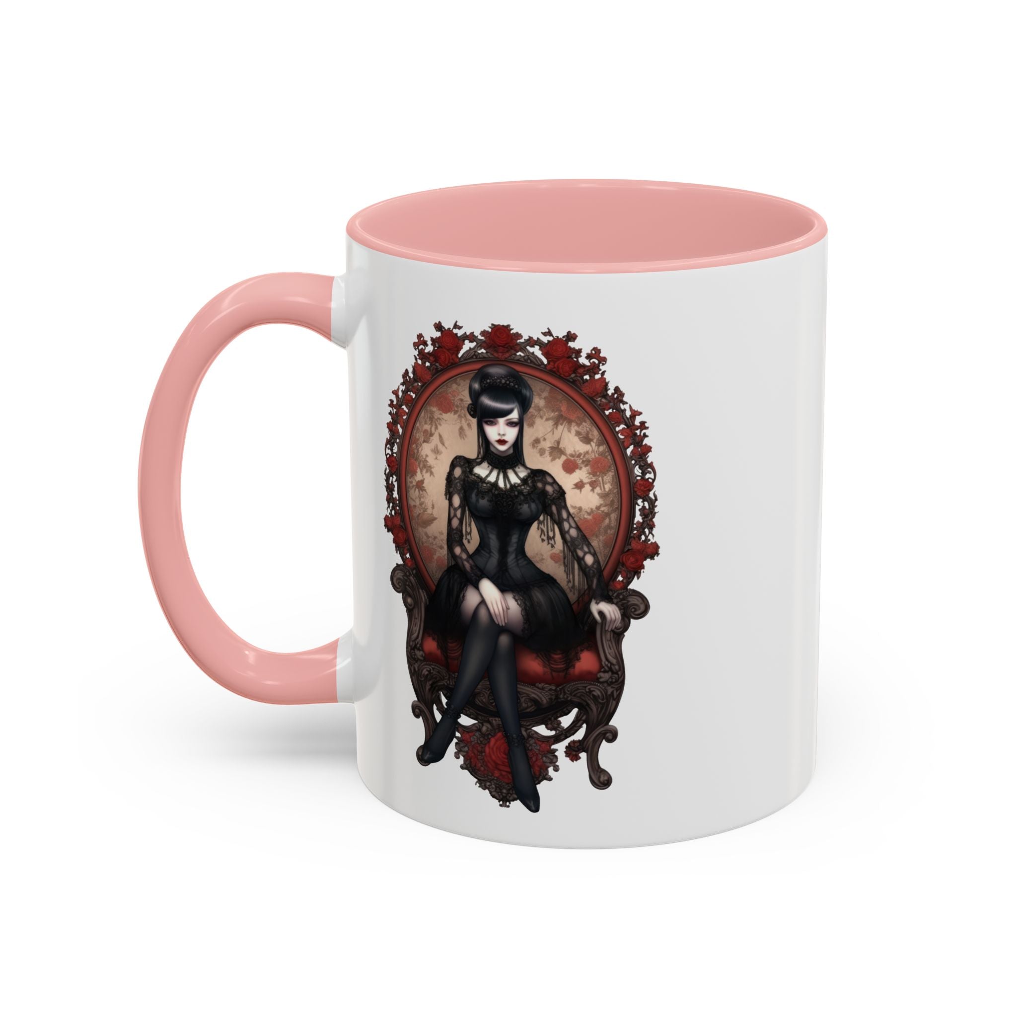 Gothic Elegance Coffee Mug - Unique Black Accent Mug for Witchy Vibes, Perfect Gift for Halloween, Goth Decor, Coffee Lovers, & Spooky