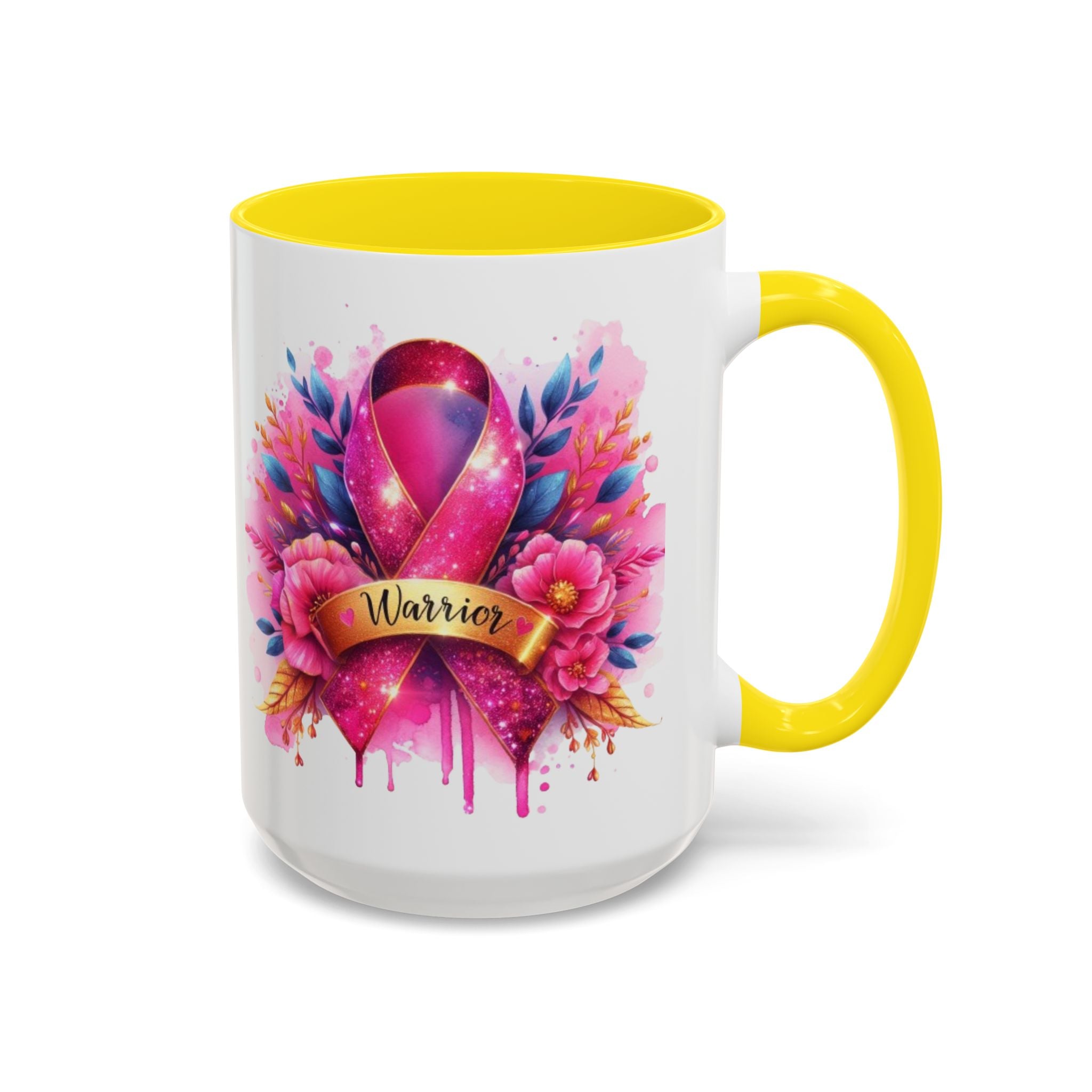 Inspirational Warrior Coffee Mug - Floral Design, Encouragement Gift, Cancer Awareness, Motivational Cup, Supportive Drinkware