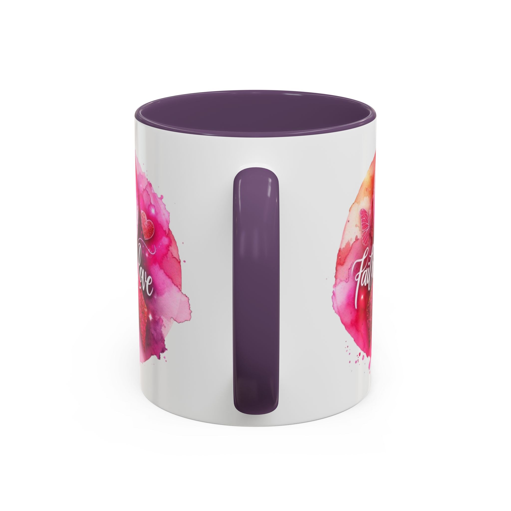Inspirational Accent Coffee Mug with Pink Ribbon Design, Faith Hope Love Gift, Cancer Awareness Mug, Supportive Drinkware, Meaningful [...]
