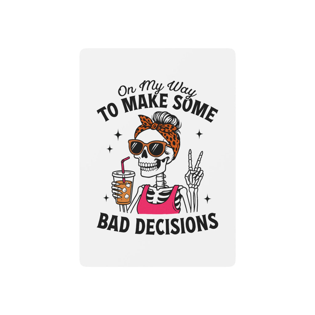 Poker Playing Cards with Fun Skeleton Design, Unique Card Deck for Poker Nights, Game Lovers Gift, Bad Decisions Theme, Halloween
