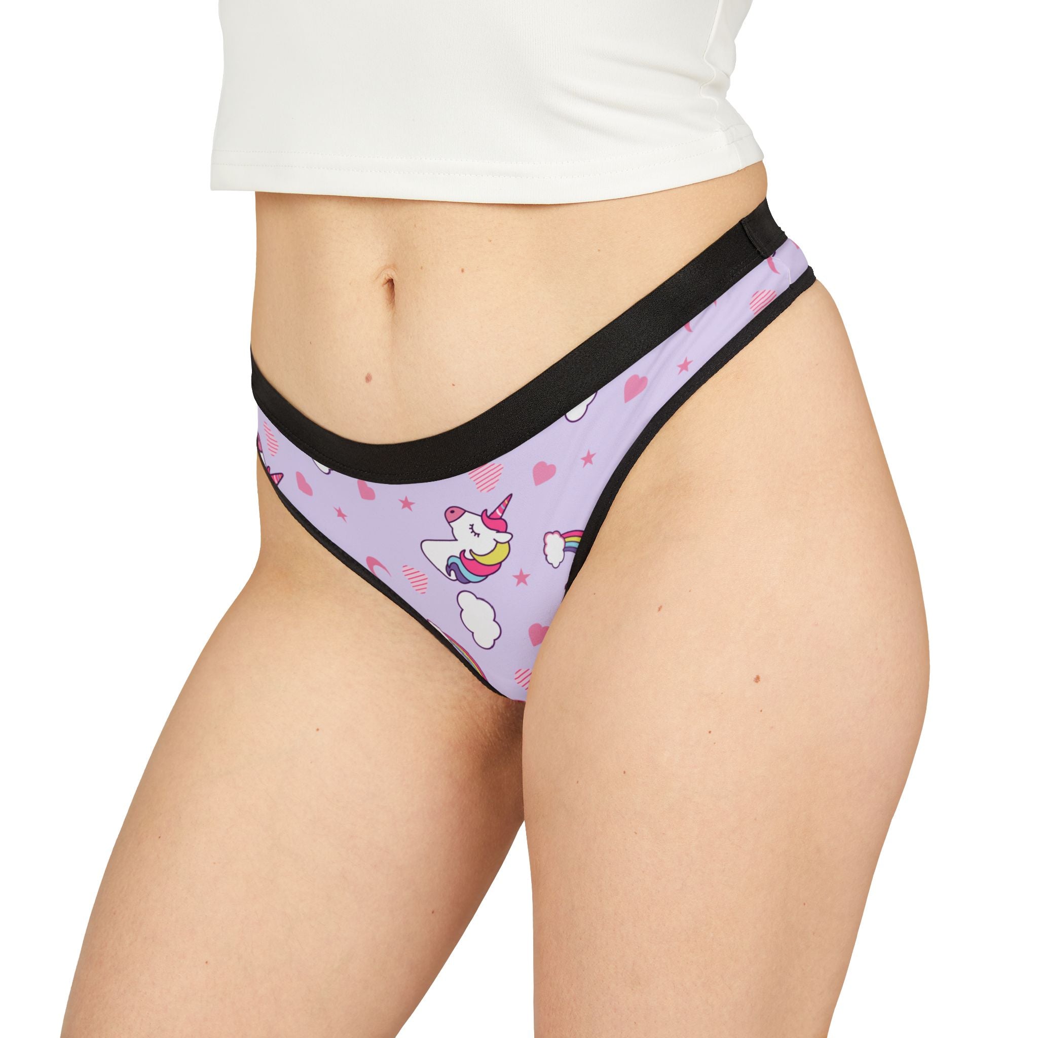 pink unicorn Women's Thongs (AOP) sexy
