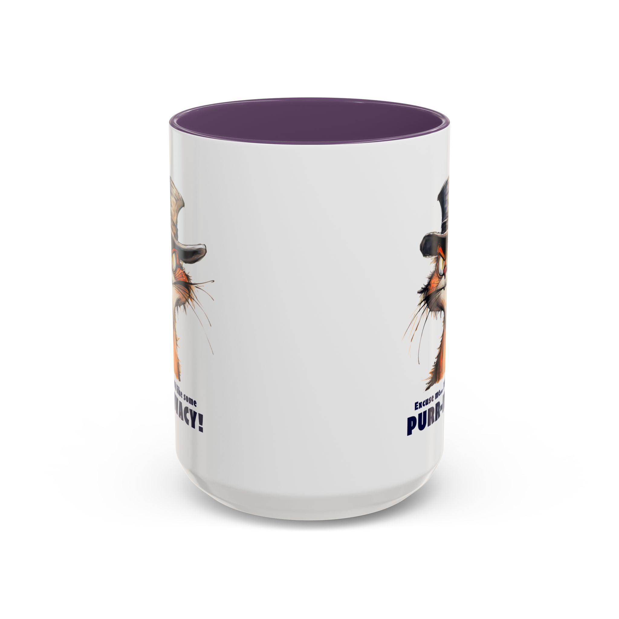 Funny Cat Coffee Mug - Purr-ivacy & Puppy Humor, Gifts for Cat Lovers, Home Office Accessories, Birthday, Pet Owner Mug