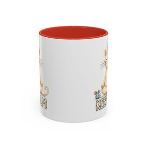 Serene Cat Coffee Mug, Funny Pet Lover's Gift, Cute Keepsake for Relaxation, Relaxing Drinkware, Quirky Home Decor