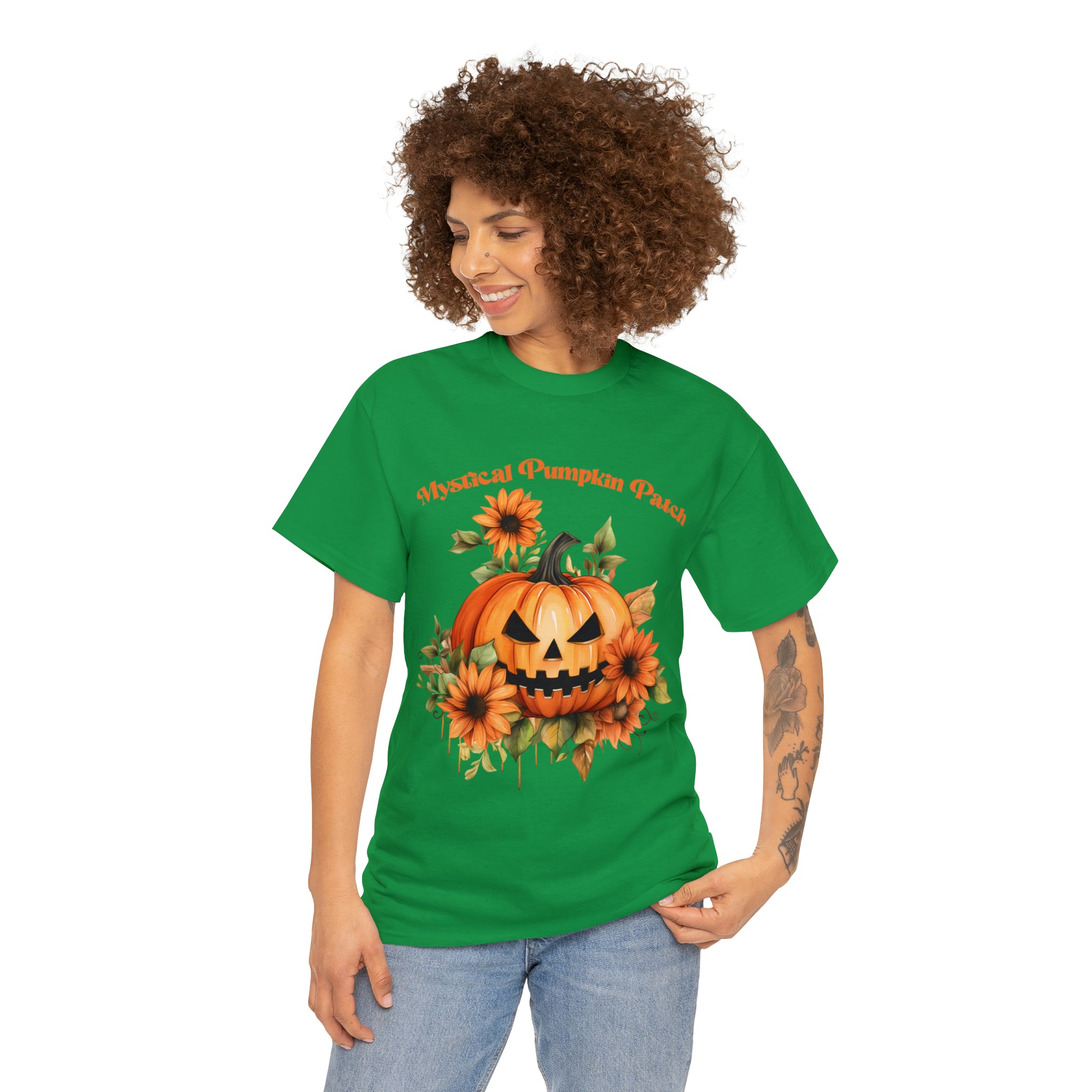 Halloween unisex t shirt mystical pumkin patch fall fun stocking stuffer Unisex Heavy Cotton Tee