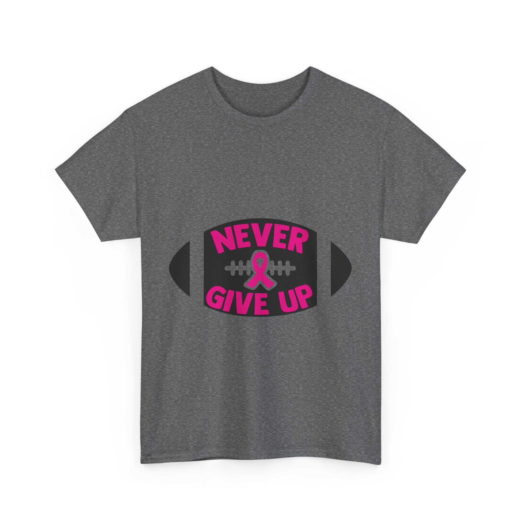 Motivational Football Tee, Never Give Up Shirt, Unisex Cotton T-shirt, Support Awareness, Athletic Gift, Sportswear, Inspirational Apparel
