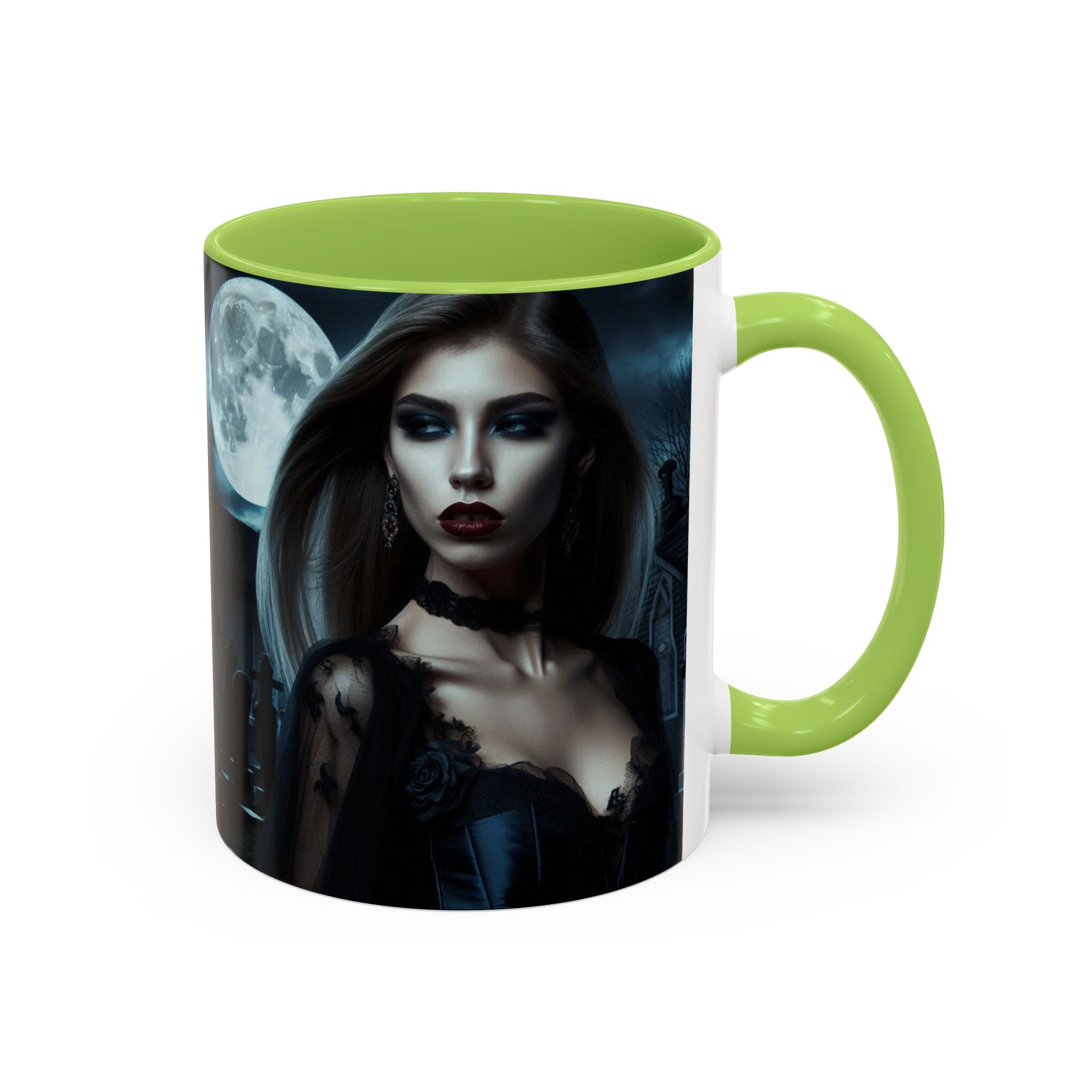 sexy young woman vampire Gothic Moonlit Accent Coffee Mug - 11 or 15oz