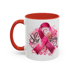 Empowering Pink Ribbon Coffee Mug - Gift for Survivors, Breast Cancer Awareness, Motivational Mug, Inspirational Drinkware, Self-Care Gift