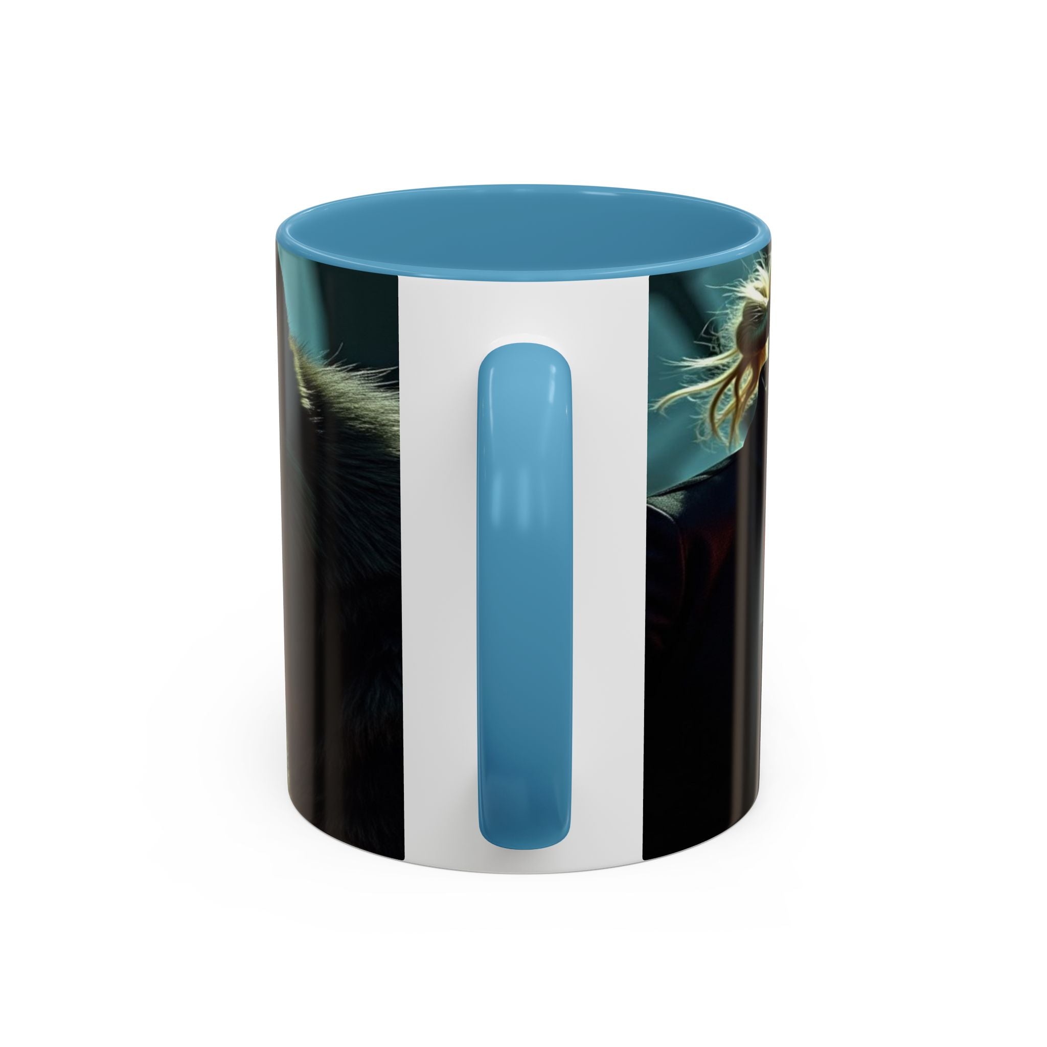 woman vampire and Fierce Werewolf Coffee Mug - 11 & 15oz Accent Mug for horror art lovers