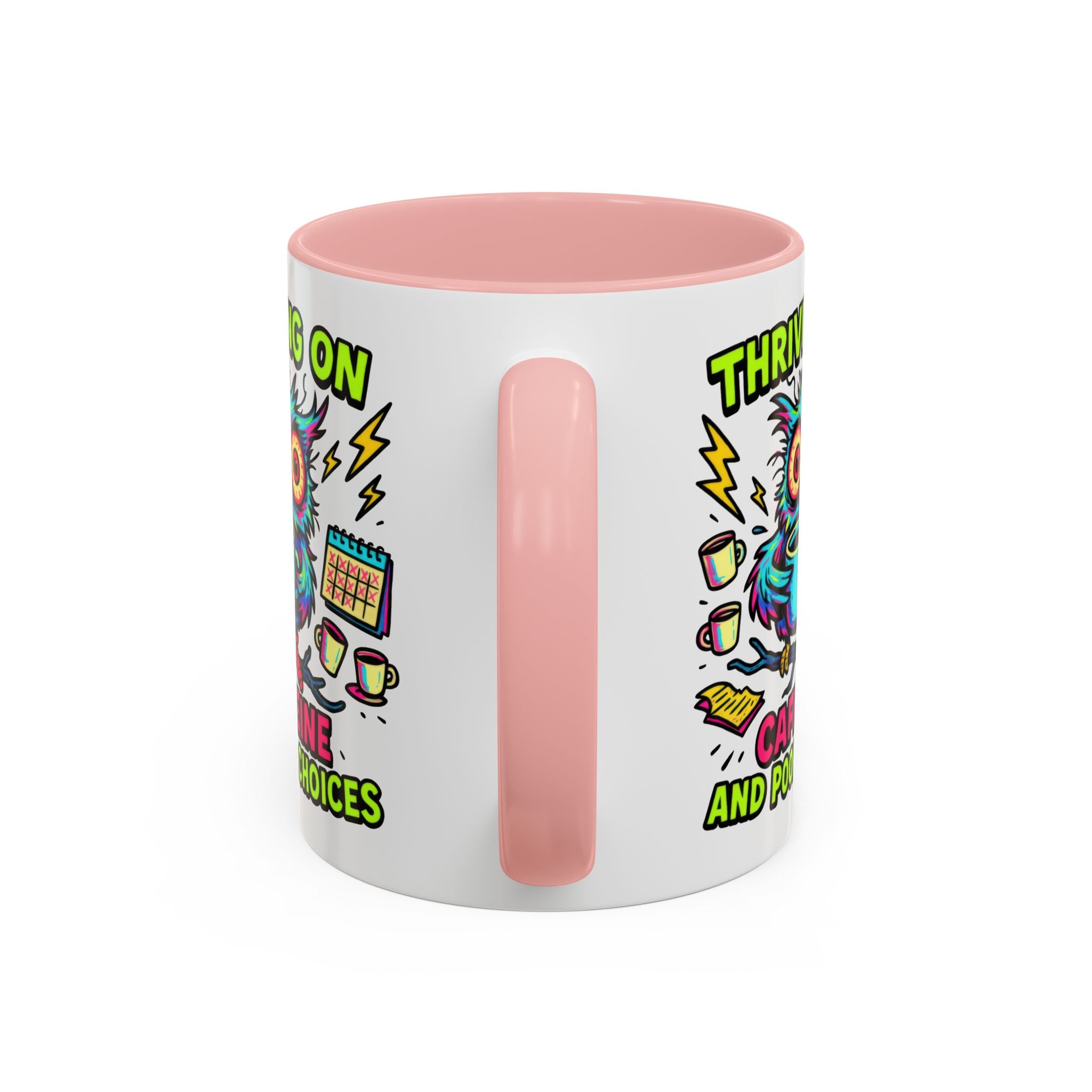 Thriving on Caffeine Mug | Funny Owl Coffee Cup | Gift for Coffee Lovers | Cute Kitchen Decor | Birthday, Holiday Gift
