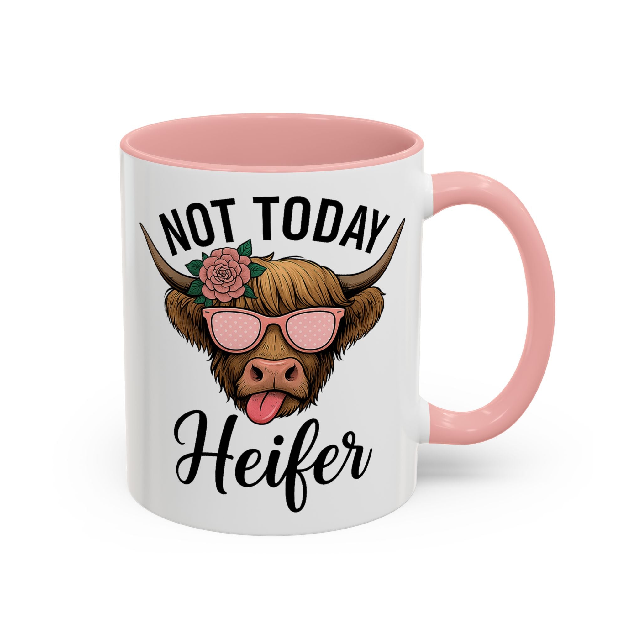 Not Today Heifer Coffee Mug — Funny Cow Mug with Sunglasses (11/15oz)