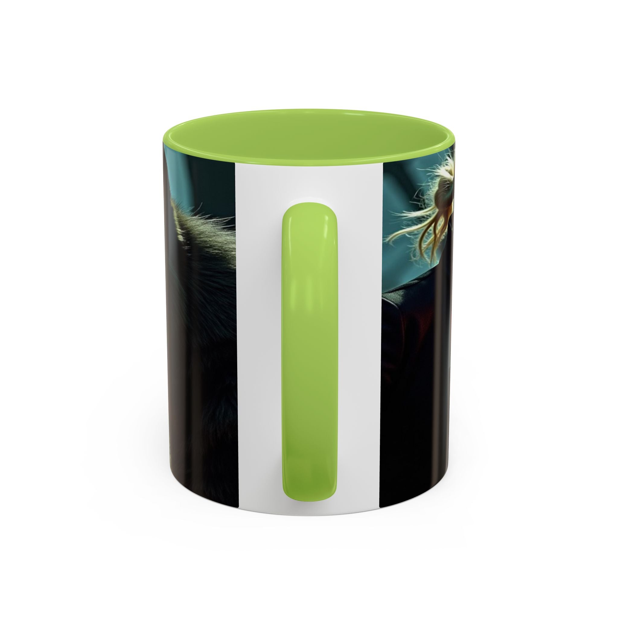 woman vampire and Fierce Werewolf Coffee Mug - 11 & 15oz Accent Mug for horror art lovers