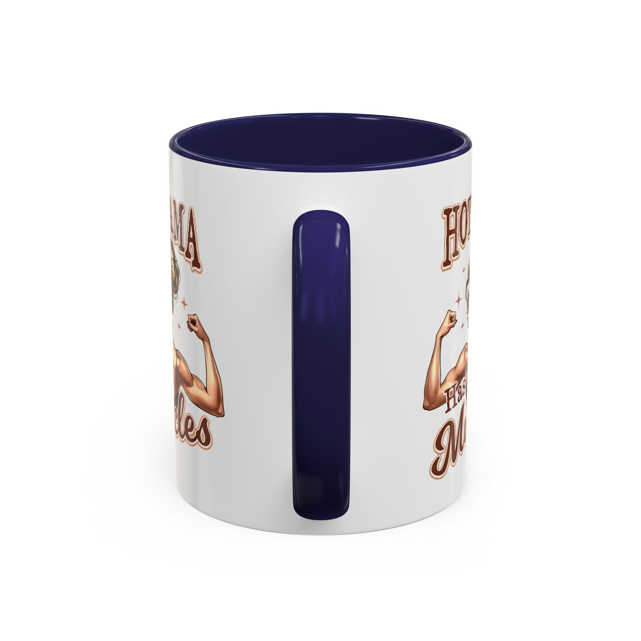Hot Mama Has Muscles Coffee Mug - Fun & Motivational 11/15oz Accent Mug for Fitness Lovers