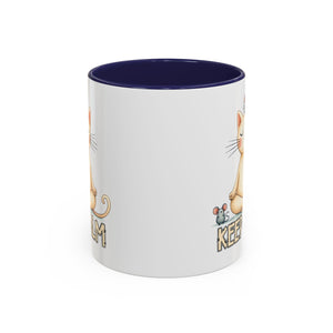 Serene Cat Coffee Mug, Funny Pet Lover's Gift, Cute Keepsake for Relaxation, Relaxing Drinkware, Quirky Home Decor