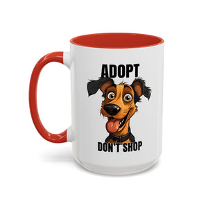 Adopt Don't Shop Coffee Mug - Dog Lovers Gift, Cute Pet Mug, Animal Rescue, Personalized Pet Owner Coffee Cup,  Dog Art