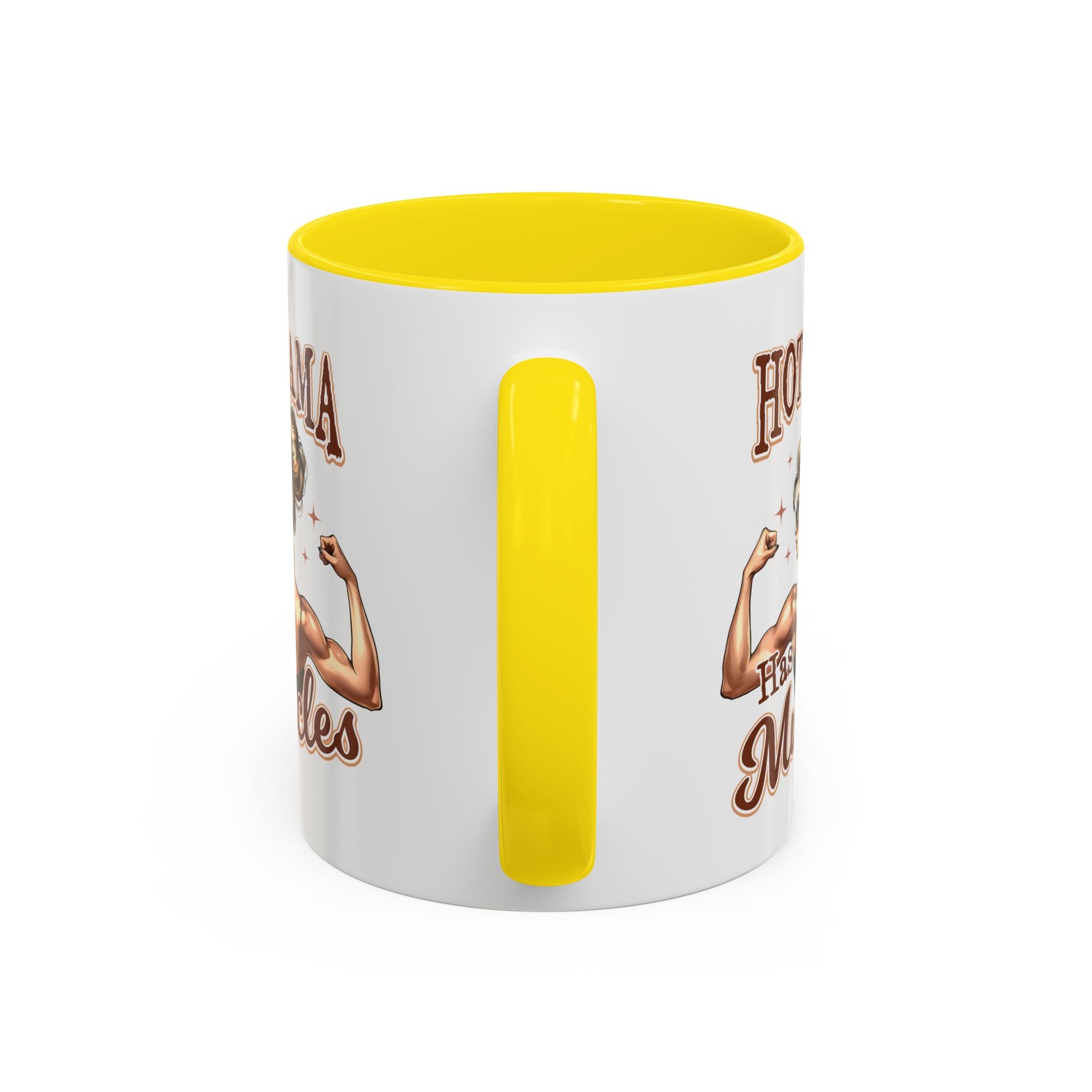 Hot Mama Has Muscles Coffee Mug - Fun & Motivational 11/15oz Accent Mug for Fitness Lovers
