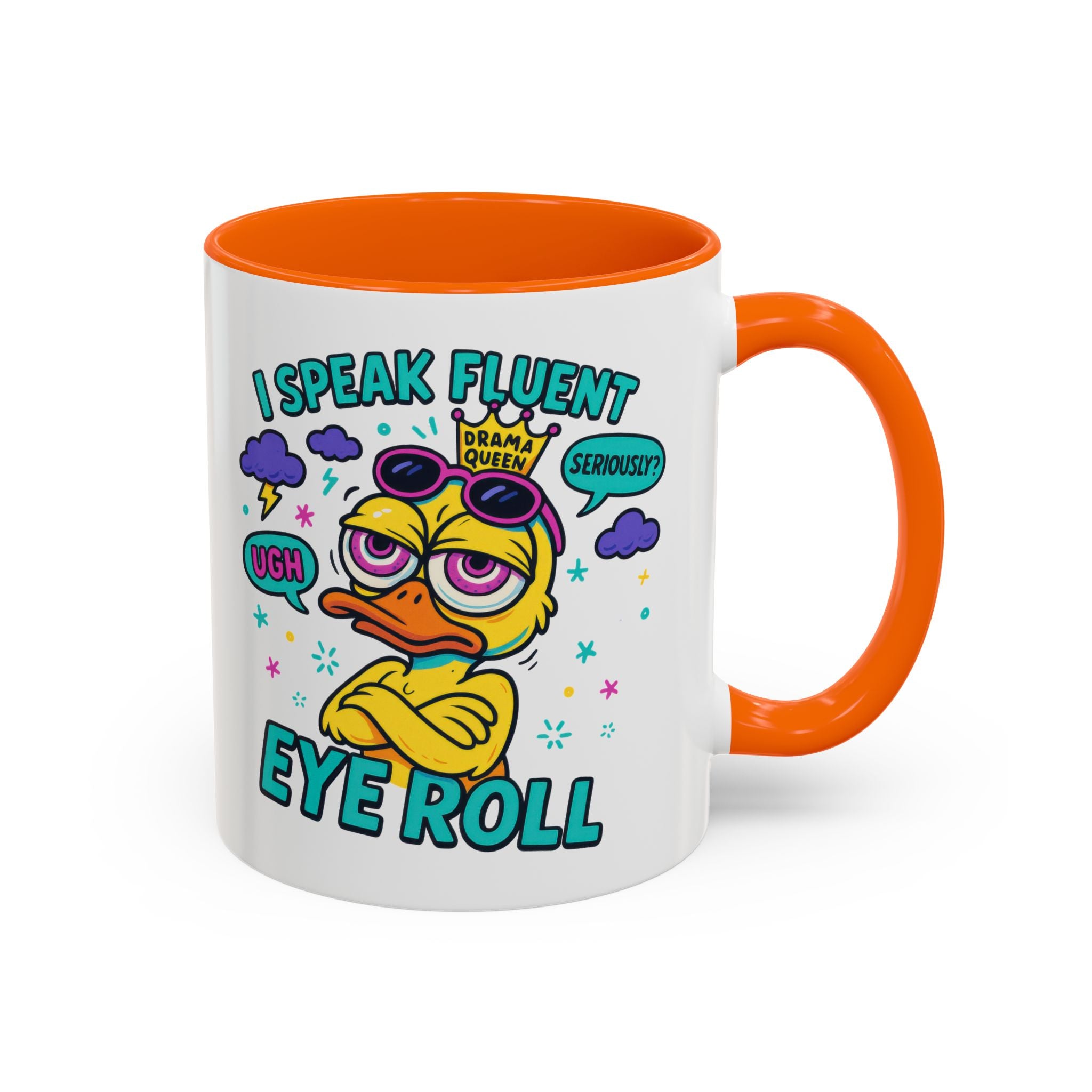 attitude Sassy Eye Roll Coffee Mug,  for Coffee Lovers, Gift for Friends, Quirky Tea Mug, Humor  Cute Kitchen Decor