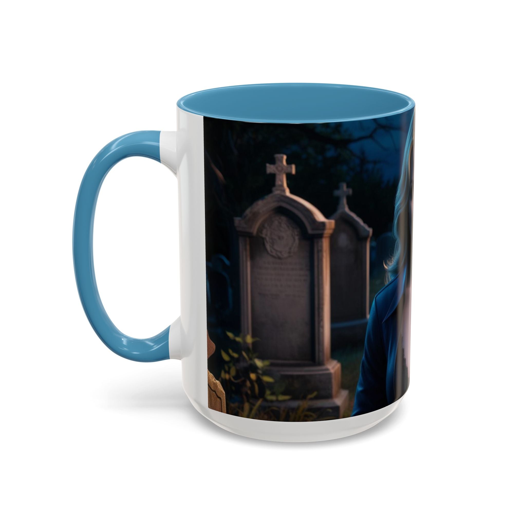Vampire Beauty Coffee Mug – Gothic Graveyard Accent Mug fantasy horror
