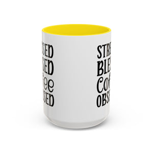 Stressed Blessed Coffee Obsessed Mug, Motivational Coffee Mug, Gift for Coffee Lovers, Funny Office Mug, Self-Care Gift Idea