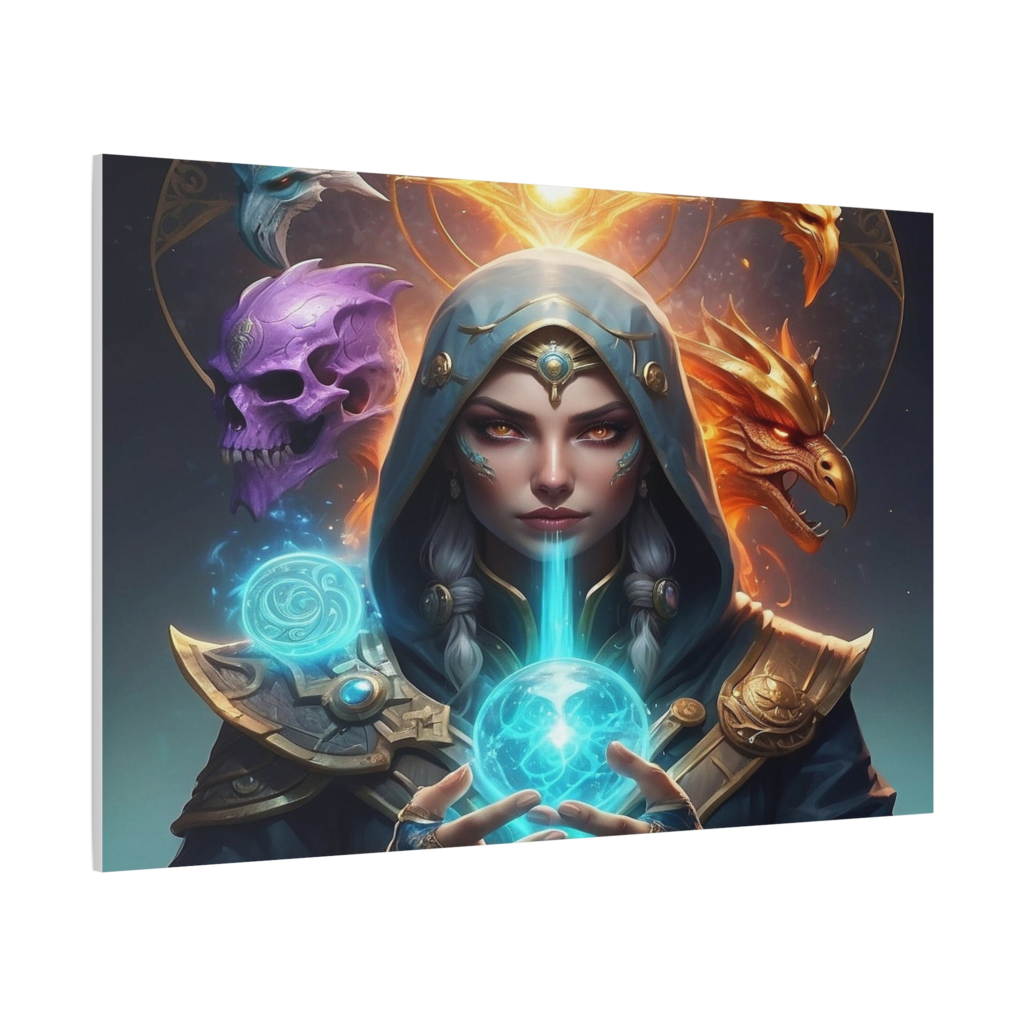 Mystical Sorceress Canvas Artwork - Fantasy Wall Decor