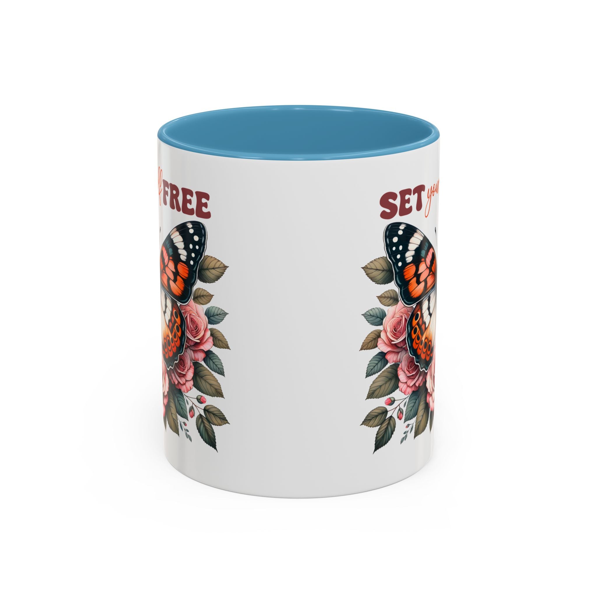 Butterfly Inspiring Coffee Mug - Set Yourself Free positive vibe mental health freedom