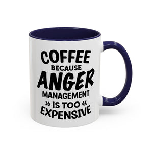 Funny Anger Management Coffee Mug, Gift for Coffee Lovers, Stress Relief, Black Accent, Humorous Cup for Friends, Office Humor, Funny Gifts
