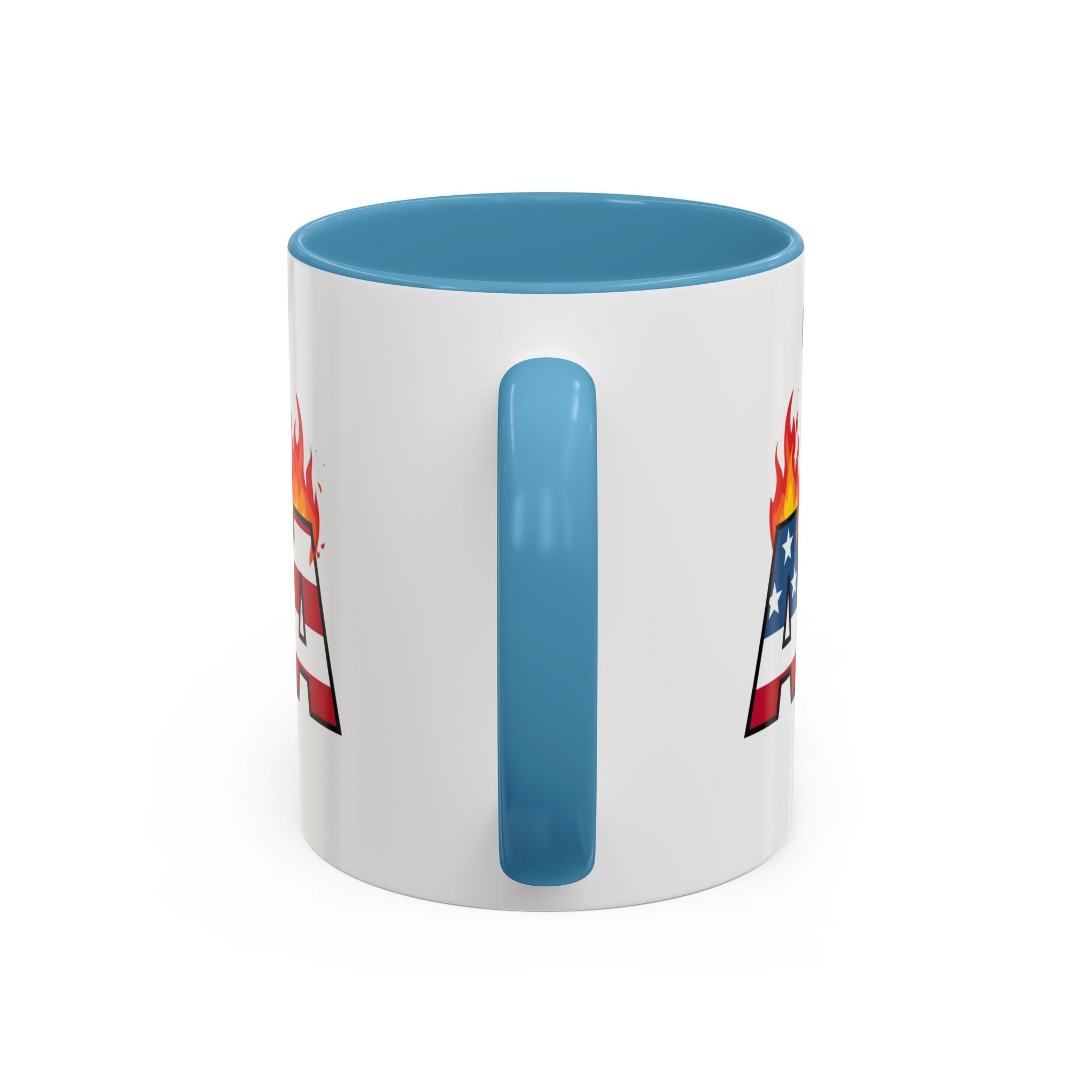 america in flames I'm fine everything is fine  Coffee Mug with American Flag