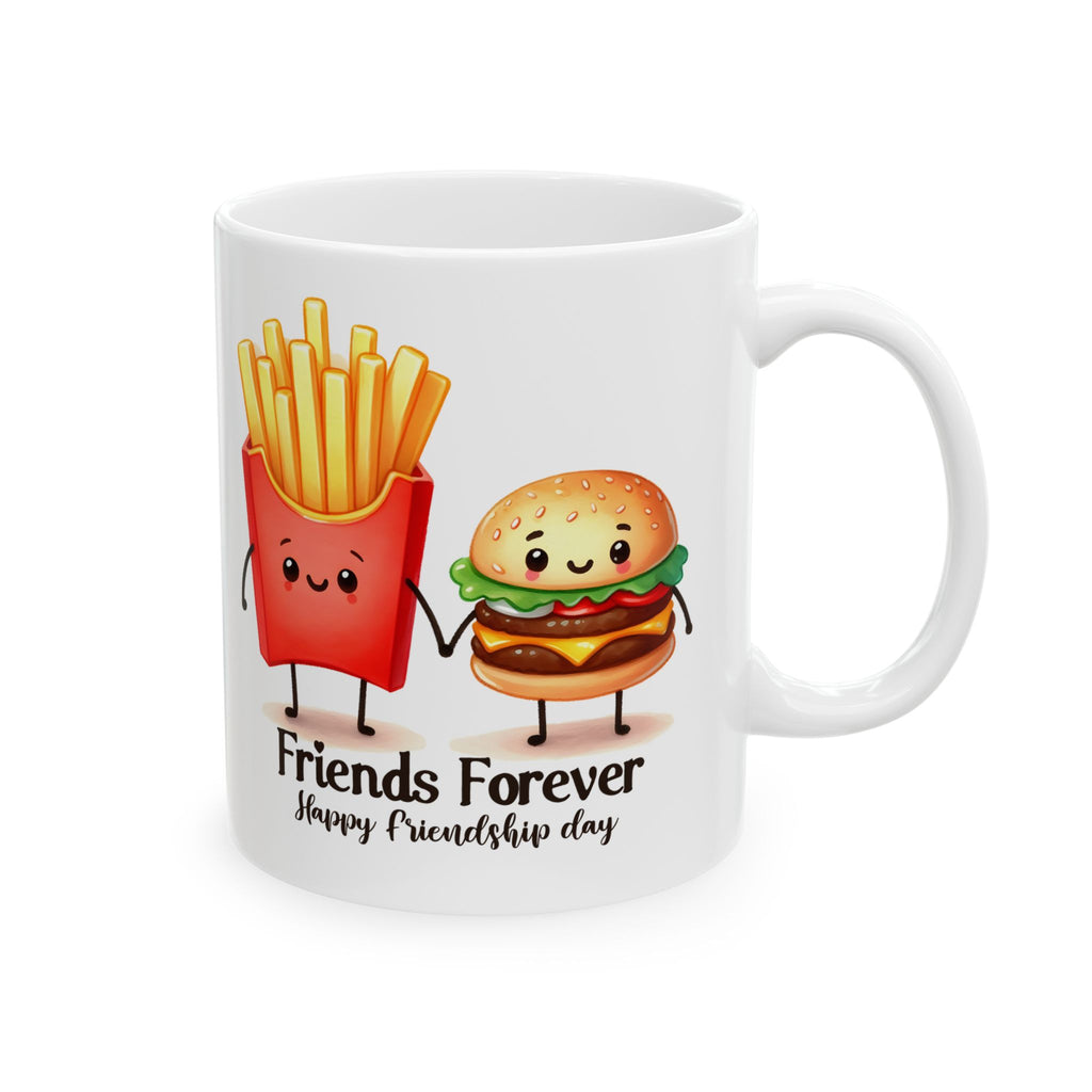 Cute Foodie friends coffee  Mug, Funny Gifts for Food Lovers, Hamburger and French Fries, Best Friend Gift, Coffee Cup for Any Occasion