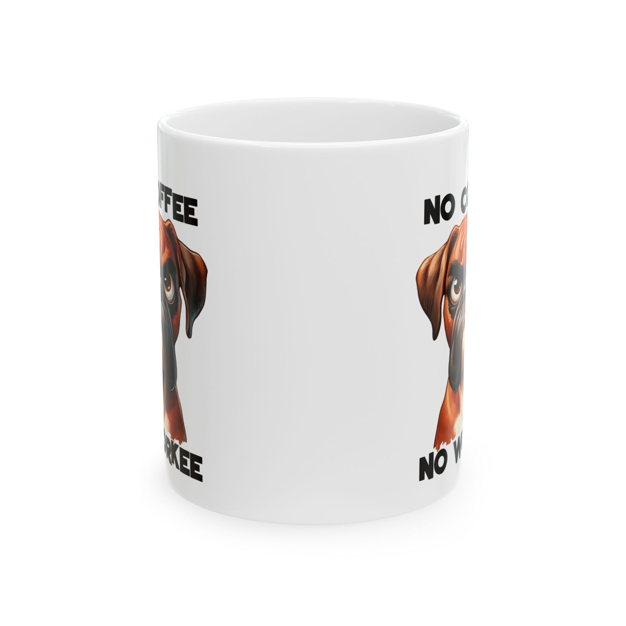 no coffee no workee funny dog Ceramic Mug, (11oz, 15oz)