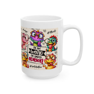 funny Dinosaur coffee Mug, Playful Coffee Cup  Cute Gift for Birthdays, Fun Desk Decor, Dino Lover Gift