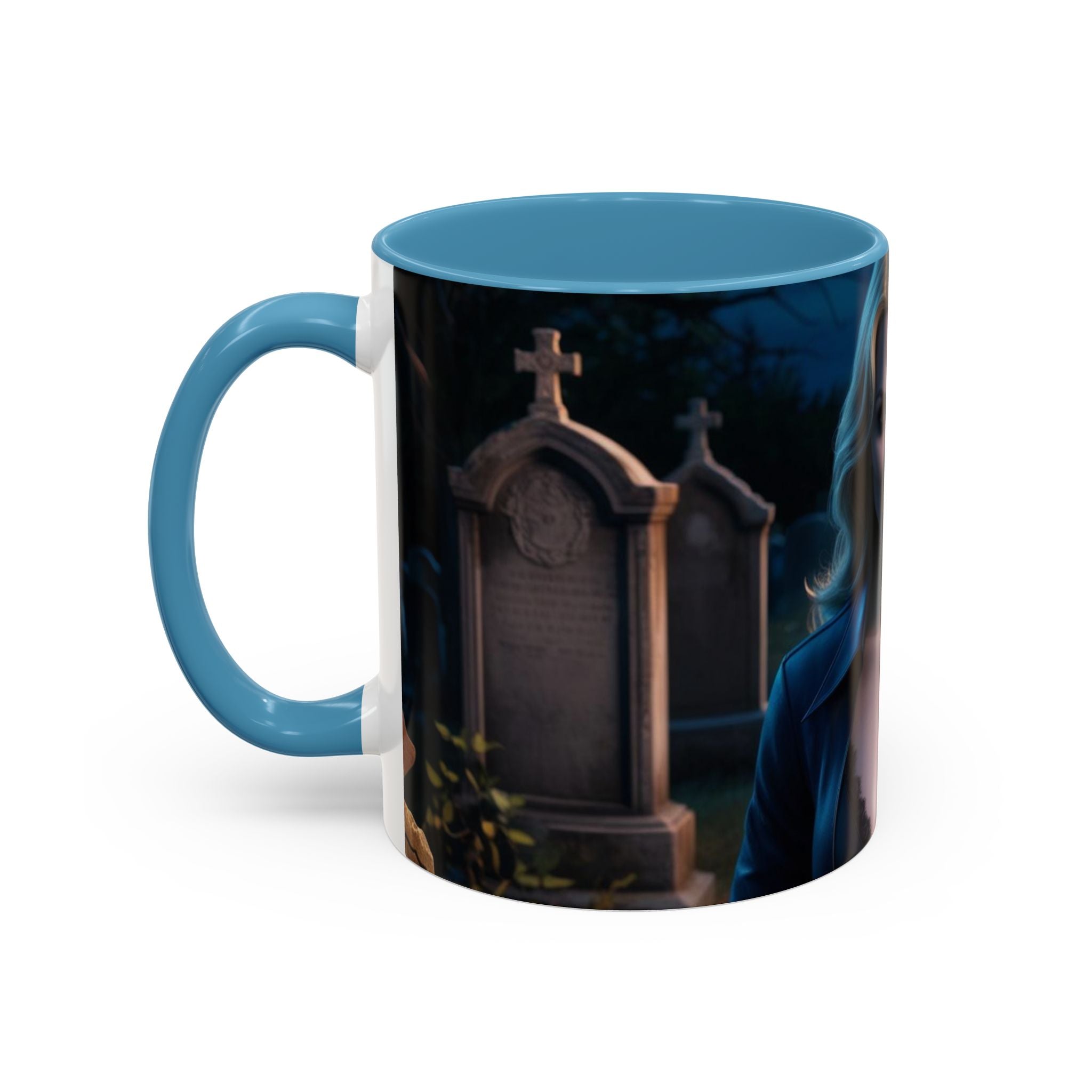 Vampire Beauty Coffee Mug – Gothic Graveyard Accent Mug fantasy horror