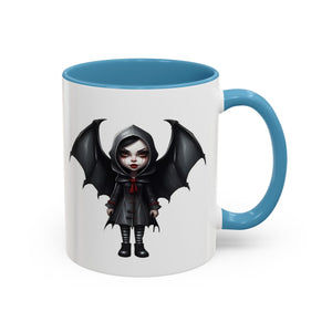 gothic vampire girl with wings horror art Accent Coffee Mug (11, 15oz) vamp14