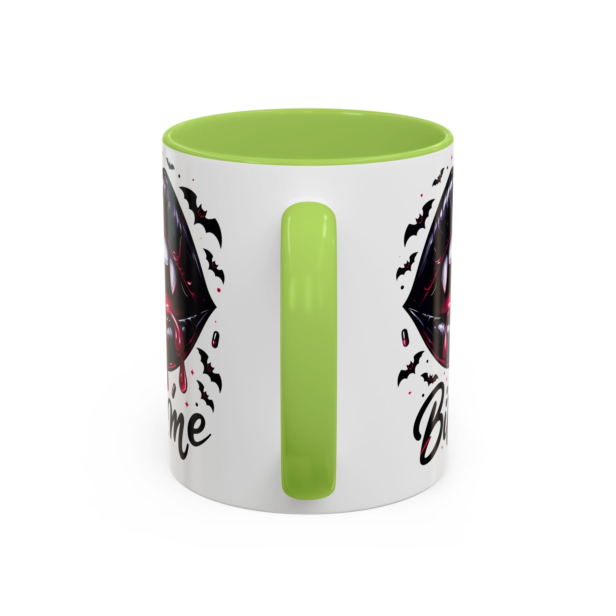 Vampire Themed Coffee Mug - "Bite Me"  halloween bats horror art cup