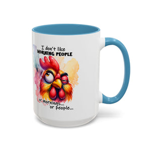 Funny Morning Coffee Mug, Rooster Mug, Gift for Coffee Lovers, Morning People, Humor Mug for Friends