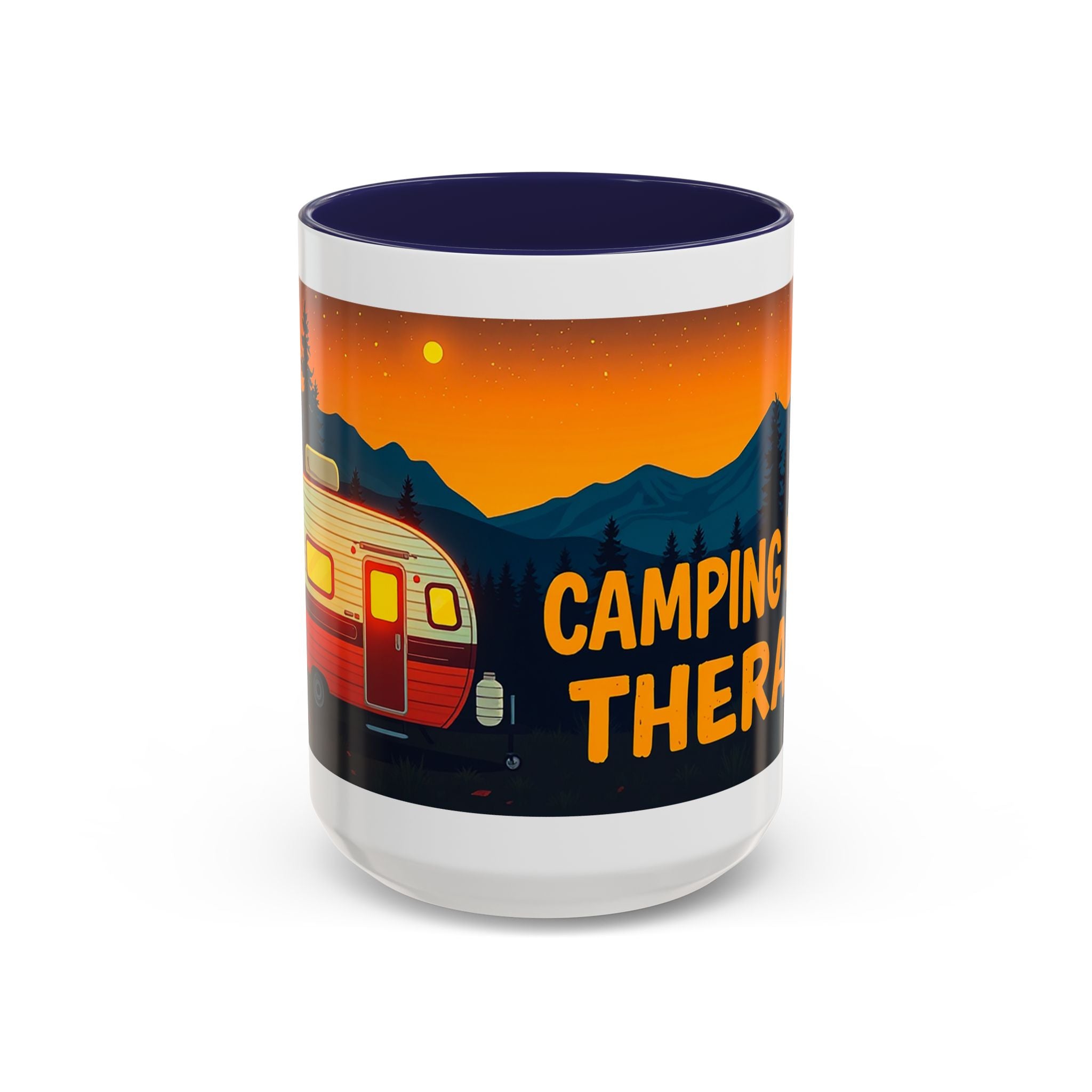 Camping Therapy Mug - Adventure Lover's Coffee Cup, Gift for Campers, Hiking Drinkware, Outdoorsy Coffee Mug, Nature Lover's Cup
