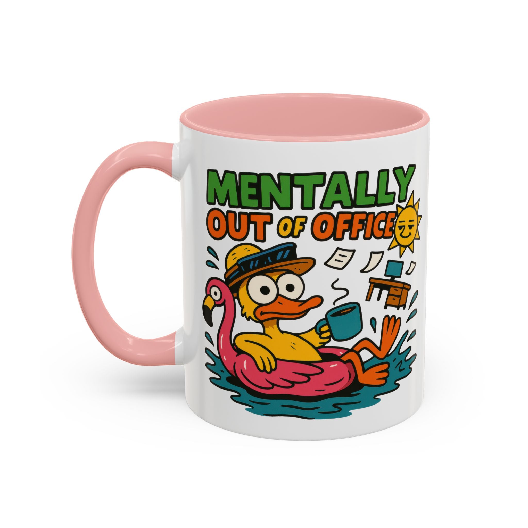 Fun Summer Coffee Mug, Quirky Gift for Beach Lovers, Office Humor Mug, Relaxation, Vacation, Cute Animal Design